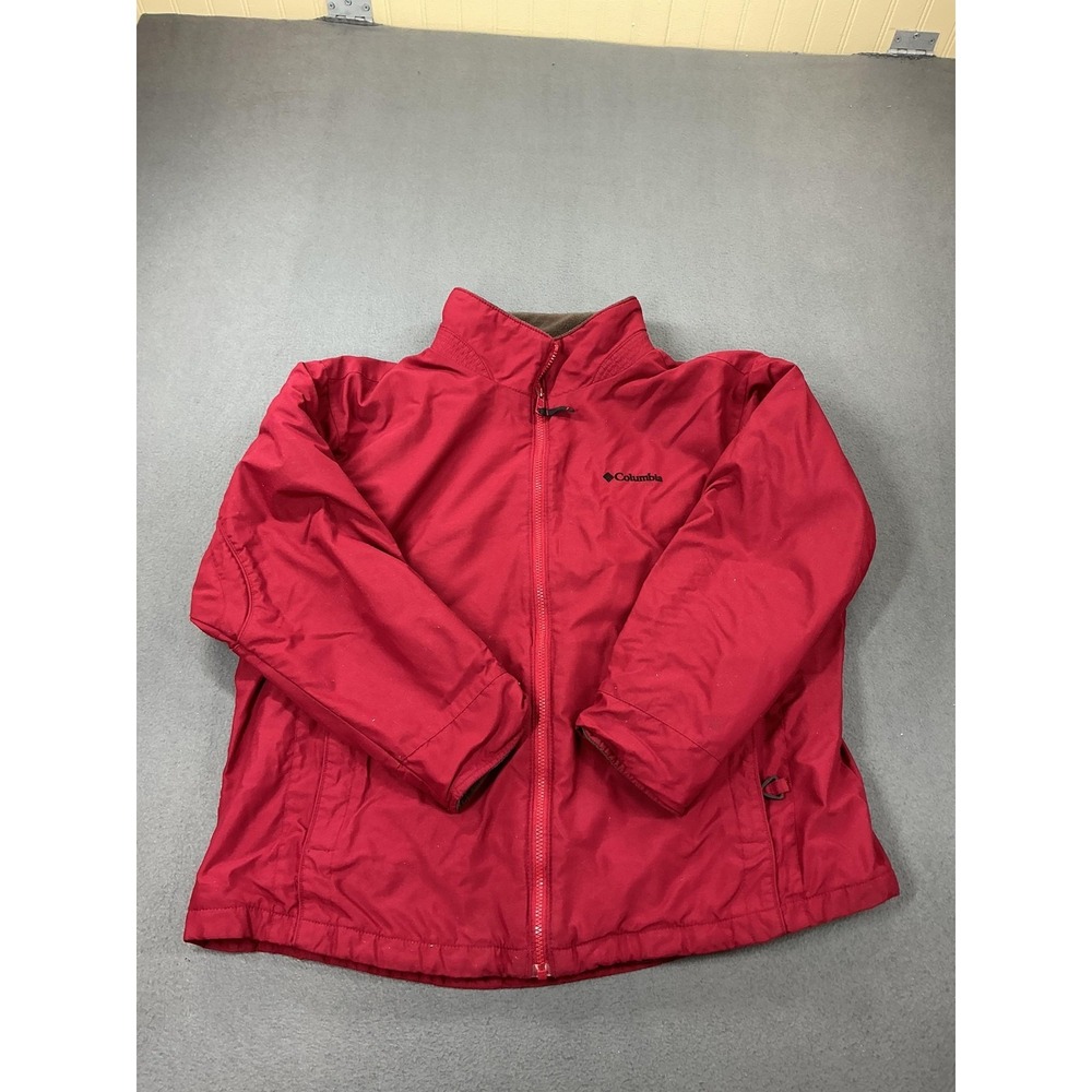 Columbia Jacket Womens 1X Red Fleece Lined Insulated Full Zip Outdoor‎ Hiking